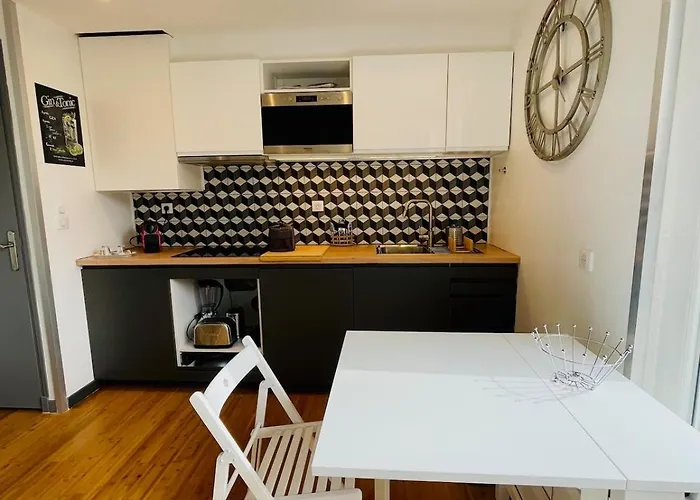 T2 Cosy Jardin Et Lit King Size Dans Appartement *